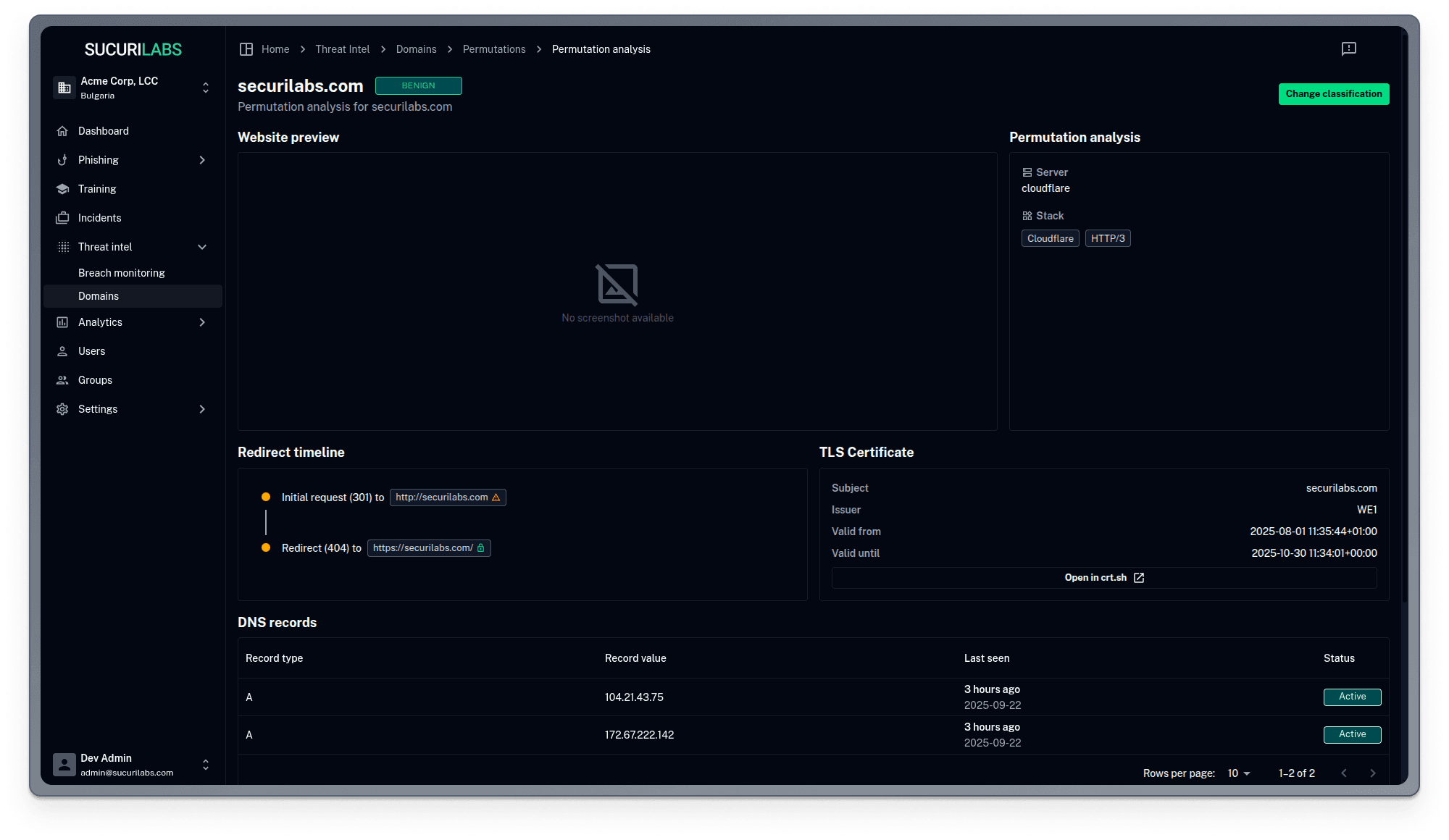 Screenshot Cyberhook Darkweb Monitoring Dashboard