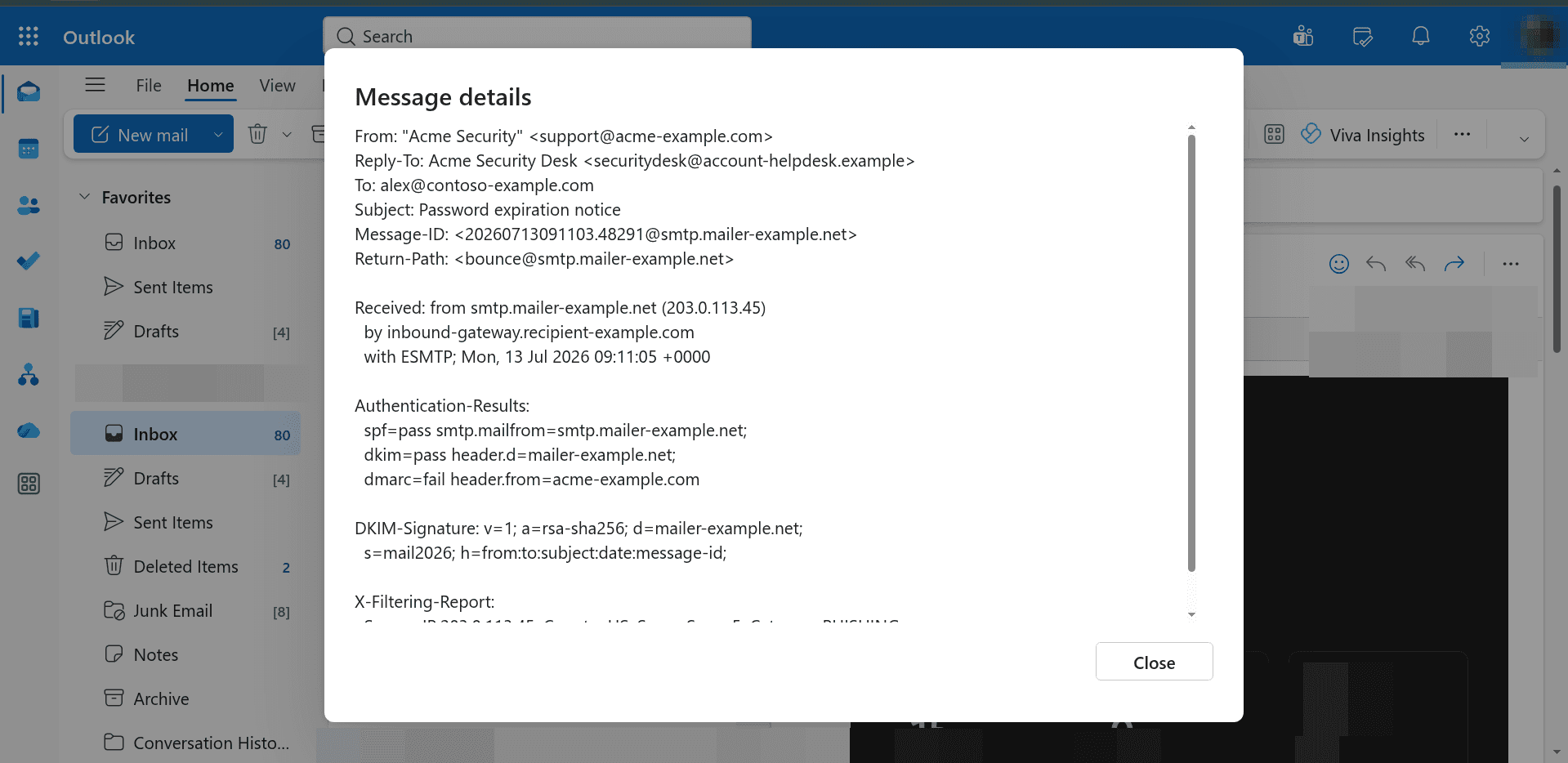 Email header